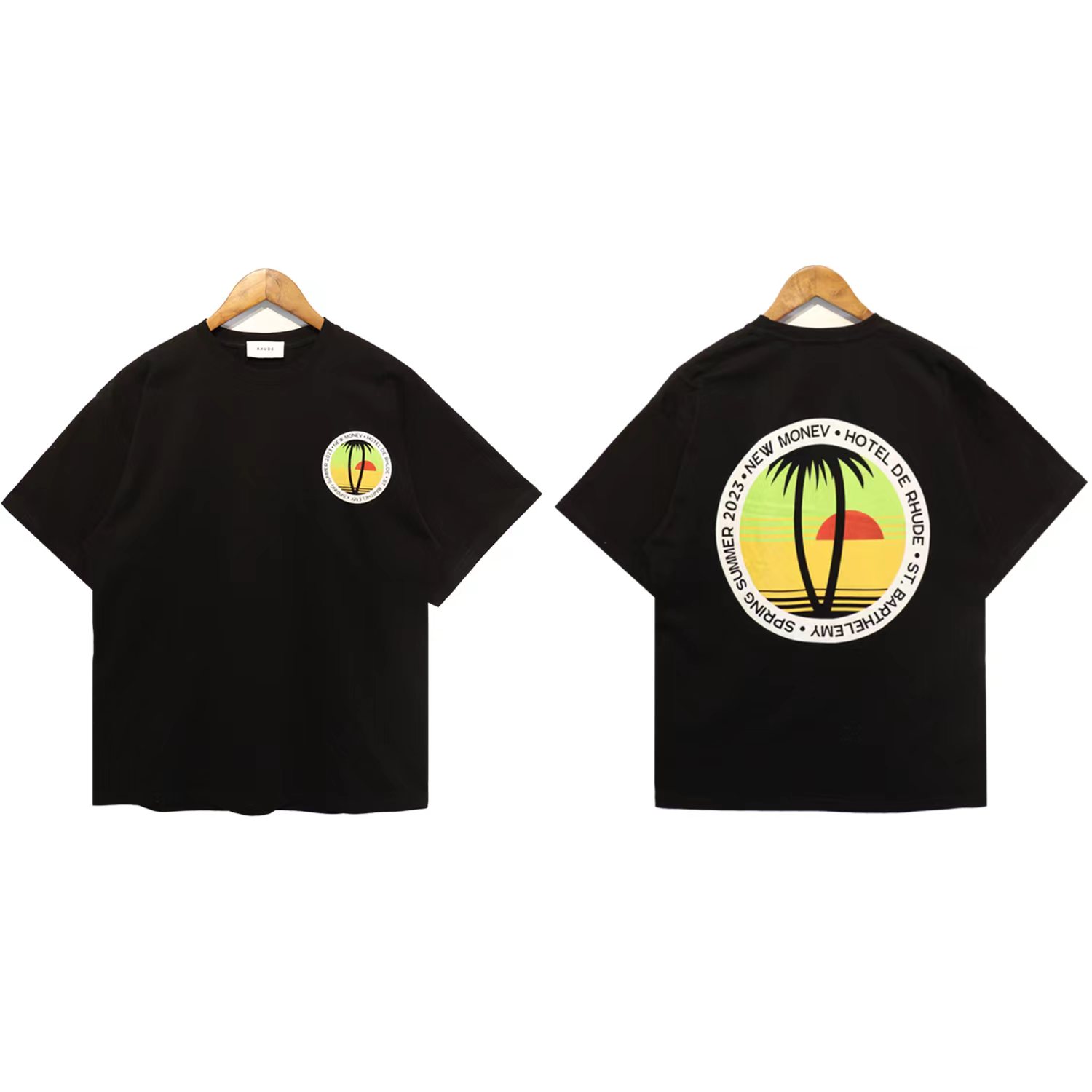 Best Replica Rhude Replica Men's Sunset Coconut Logo Print tee - Colareps