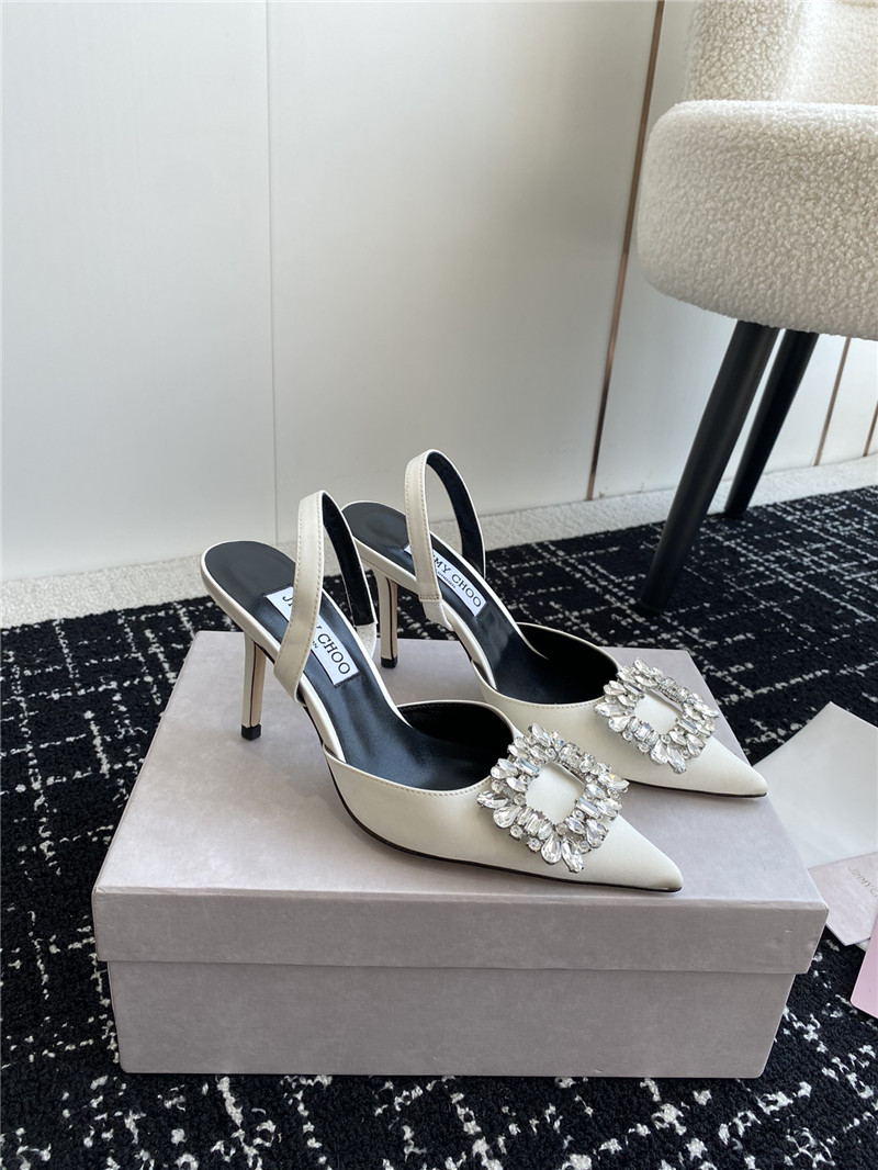 Best Replica Jimmy Choo Square Buckle Drill Point Half Drag - Colareps