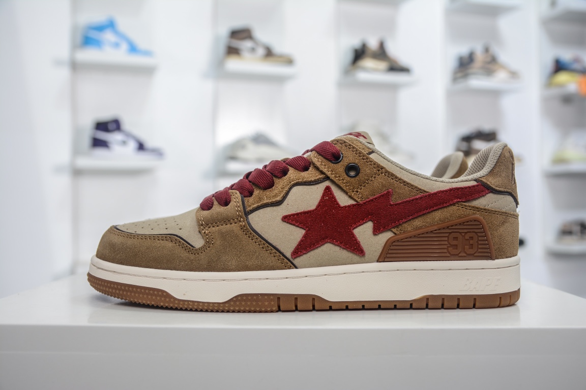 Best Replica A Bathing Ape Bape SK8 Sta Wheat Red - Colareps