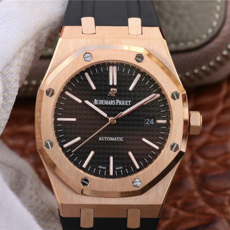 Best Replica Replica Audemars Piguet Royal Oak 15400OR.OO.D002CR.01 JF Factory 1:1 Best Edition Swiss ETA3120 Black Dial - Colareps