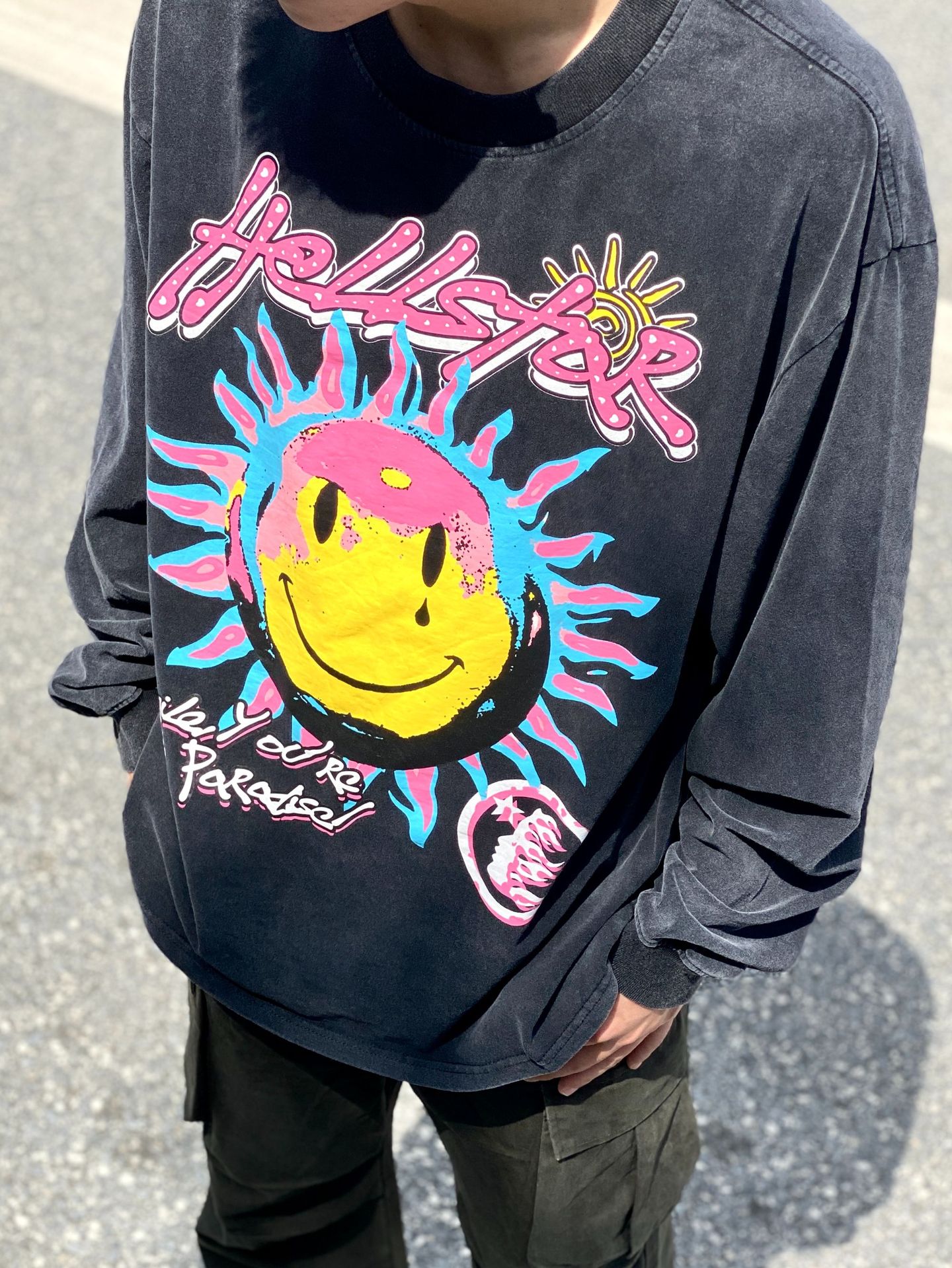 Best Replica Sunflower limit graffiti print long sleeve Shirt - Colareps