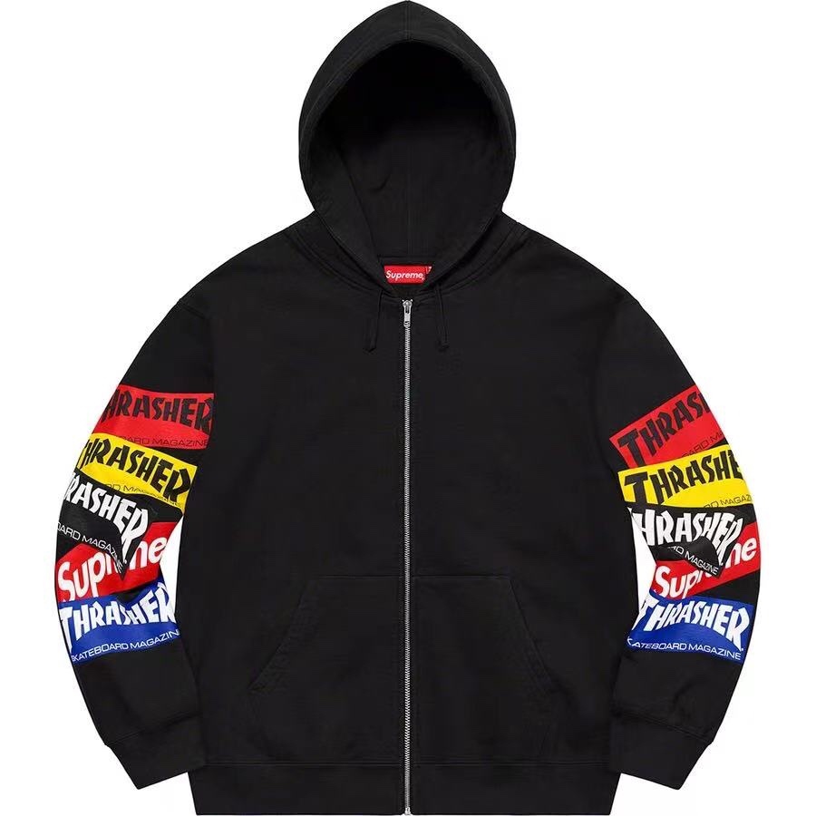 Best Replica Supreme Replica 21FW THRASHER MULTI LOGO HOODED SWEATSHIRT - Colareps