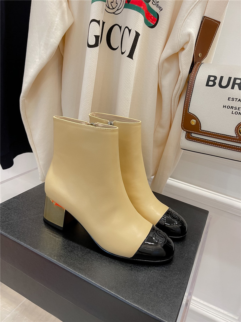 Best Replica chanel metal heel top ankle boots - Colareps