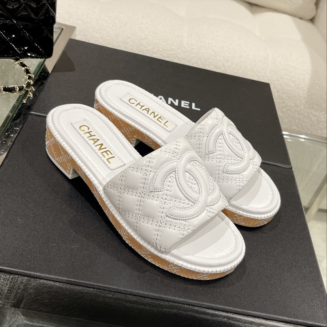 Best Replica Chanel new wooden heel slippers - Colareps
