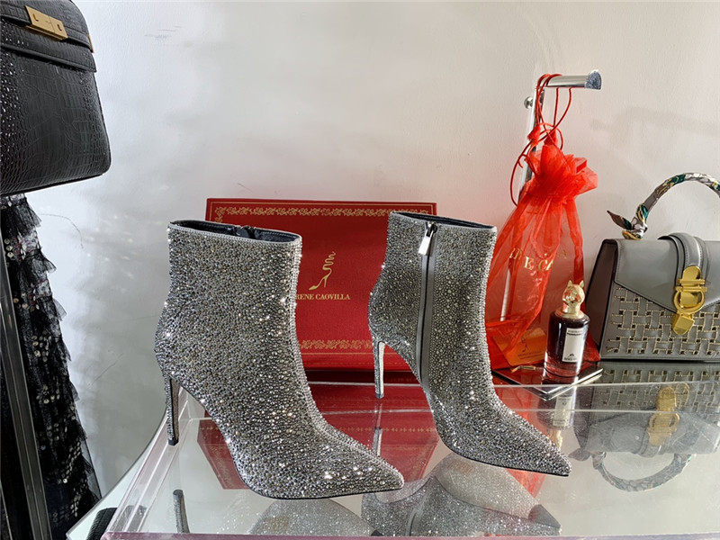 Best Replica Rene Caovilla drilled pointed high heel boots - Colareps