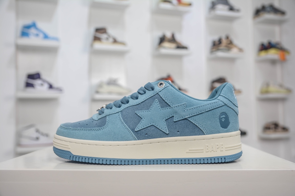 Best Replica A Bathing Ape Bape Sta Low Blue Suede - Colareps