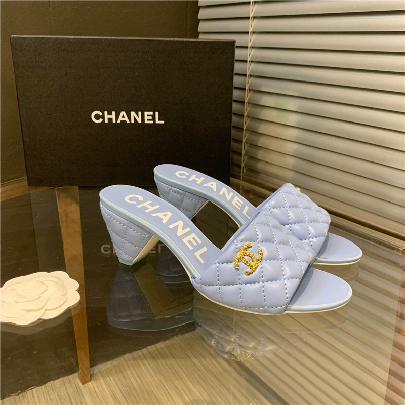 Best Replica chanel chunky heel slippers - Colareps