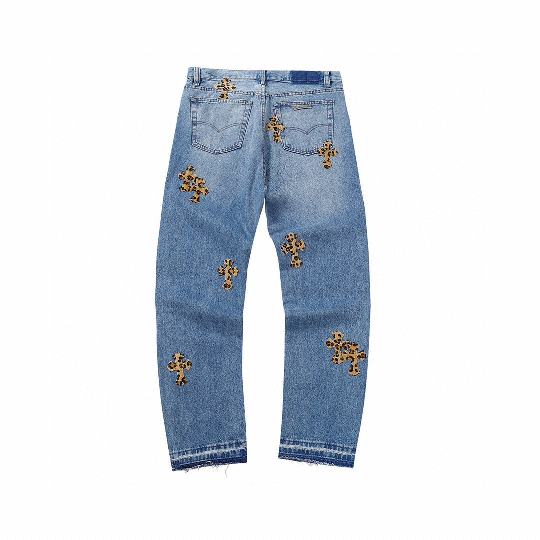 Best Replica Chrome Hearts Replica Cheetah Cross Denim - Colareps