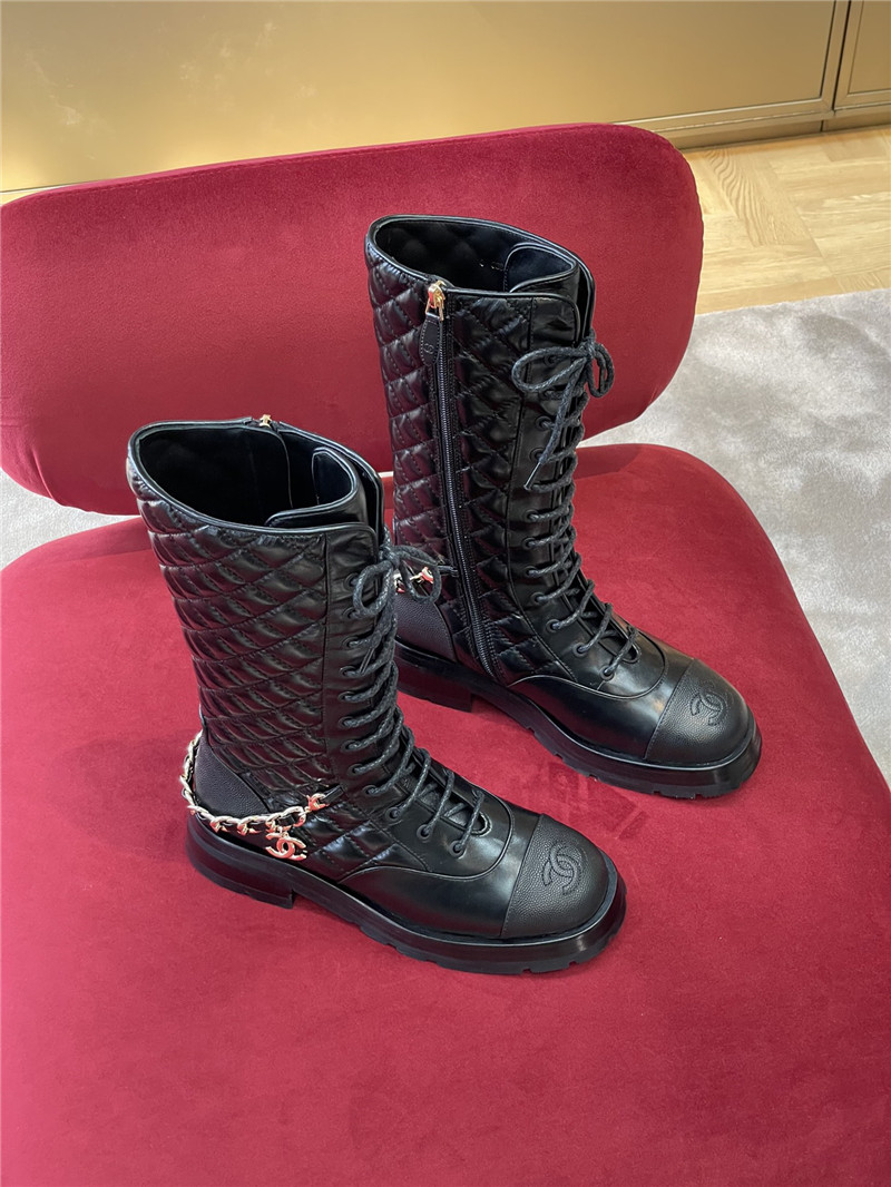 Best Replica chanel lace up long boots - Colareps