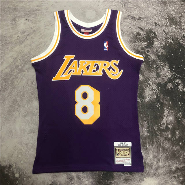 Best Replica KOBE BRYANT #8 LOS ANGELES LAKERS PURPLE THROWBACK JERSEY (HEAT APPLIED) - Colareps