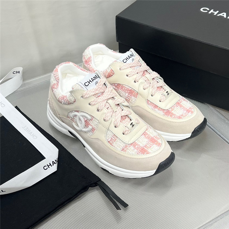Best Replica Chanel plaid wool mosaic sneakers - Colareps