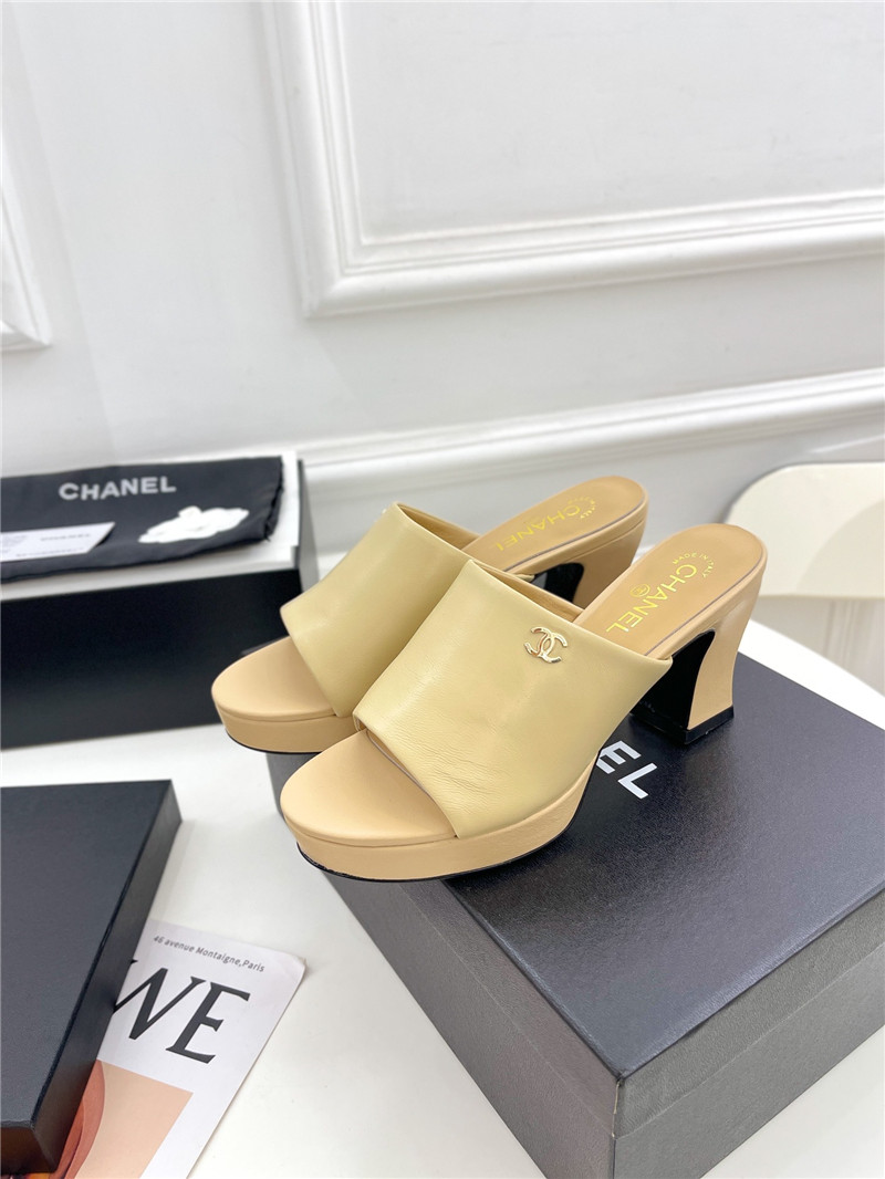 Best Replica chanel platform high heel slippers - Colareps