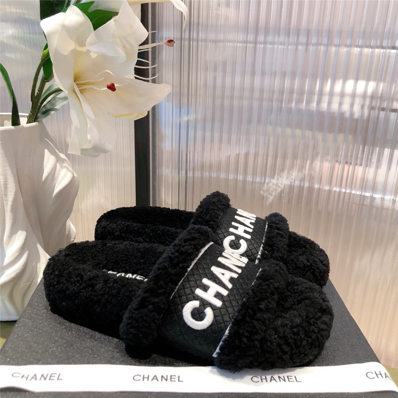 Best Replica chanel lamb wool slippers - Colareps
