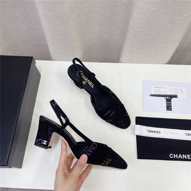 Best Replica chanel chunky heel graffiti sandals - Colareps
