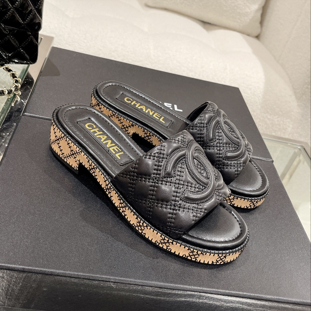 Best Replica Chanel new wooden heel slippers - Colareps