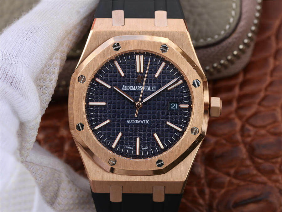 Best Replica Replica Audemars Piguet Royal Oak 15400 1:1 Best Edition Rose Gold Blue Dial - Colareps