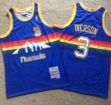 Best Replica ALLEN IVERSON DENVER NUGGETS THROWBACK JERSEY - Colareps