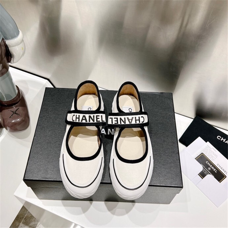 Best Replica Chanel second-hand Velcro platform canvas shoes - Colareps