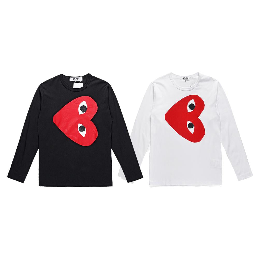 Best Replica COMME DES GARCONS CDG PLAY Big Heart Long Sleeve T Shirt - Colareps