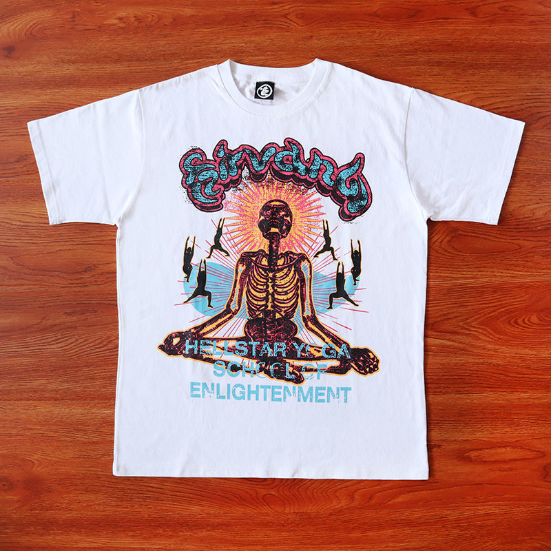 Best Replica 1:1 quality version Pink skeleton Beauty plate leg print tee 2 colors - Colareps