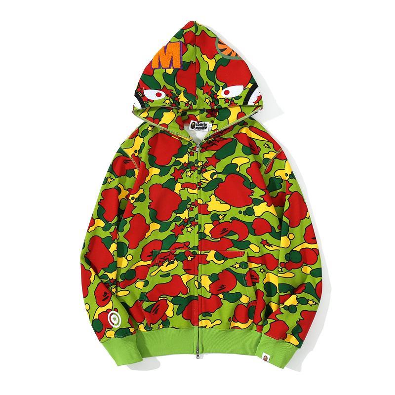 Best Replica Bape Shark Hoodies Camo Zip Hooder mens womens sweatshirt - Colareps