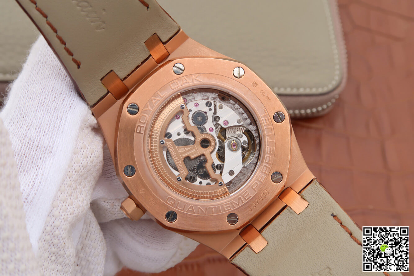 Best Replica Replica Audemars Piguet Royal Oak Perpetual Calendar 26574 1:1 Best Edition JF Factory Rose Gold Blue Dial - Colareps