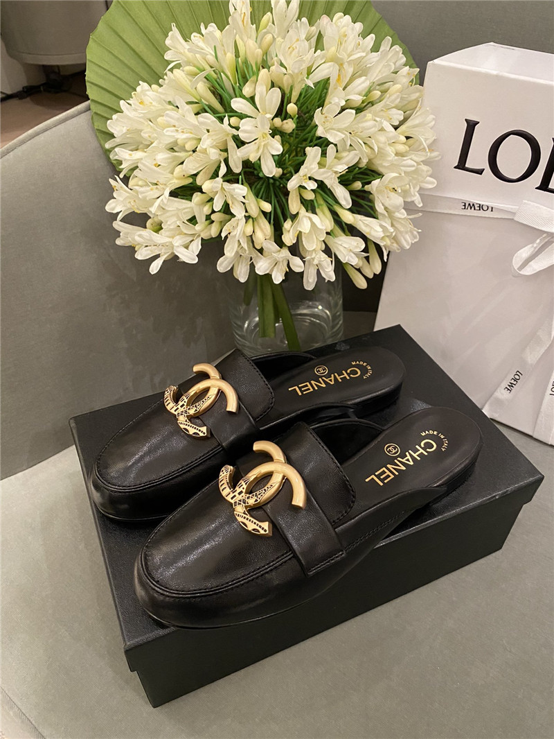 Best Replica chanel slippers black - Colareps