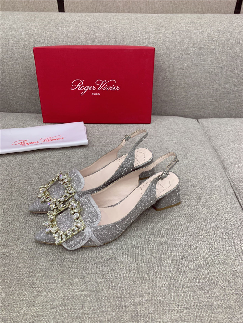 Best Replica Roger vivier classic diamond buckle silk high heel pumps - Colareps