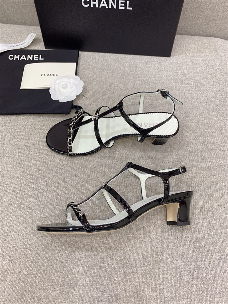 Best Replica Chanel new chain chunky heel sandals - Colareps