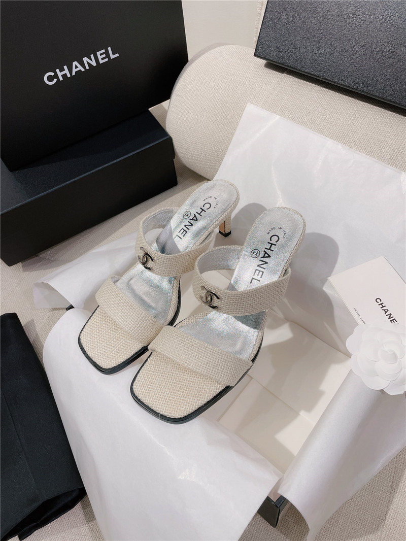 Best Replica Chanel double C word with high-heeled sandals and slippers - Colareps