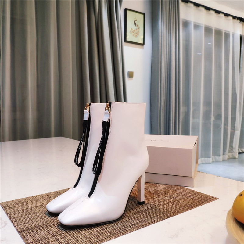 Best Replica jimmy choo logo zipper square toe ankle boots - Colareps