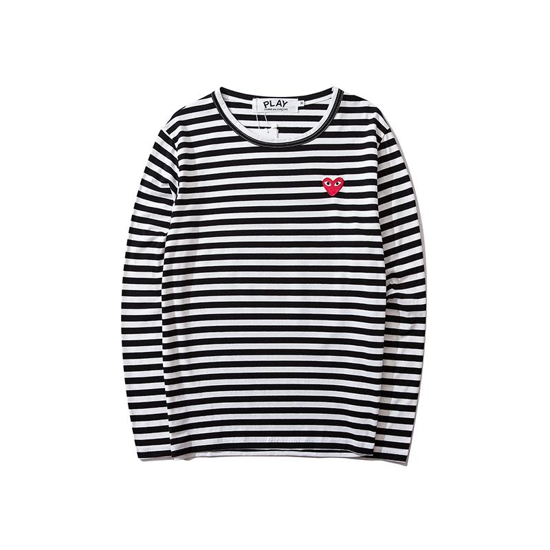Best Replica COMME DES GARCONS CDG PLAY Stripe Classical Long Sleeve Shirts - Colareps