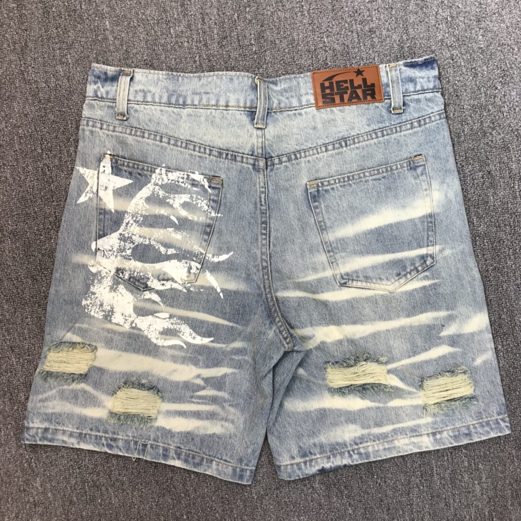 Best Replica 1:1 quality version Vintage washed and torn denim shorts - Colareps