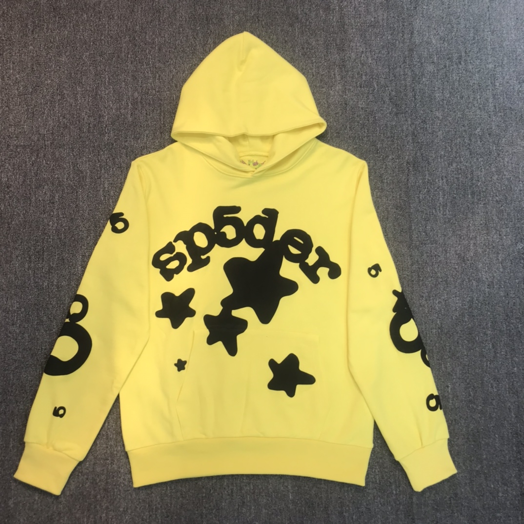 Best Replica Black letters pentagram yellow hoodie - Colareps