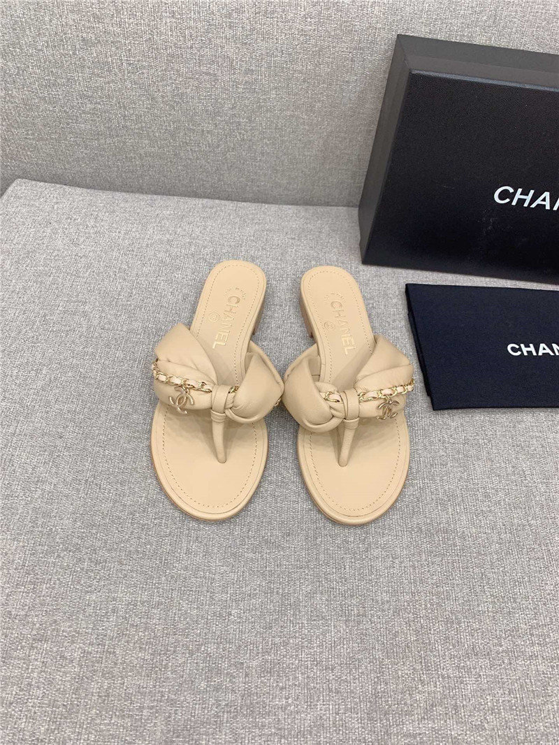 Best Replica chanel flip-flop chain sheepskin slippers - Colareps