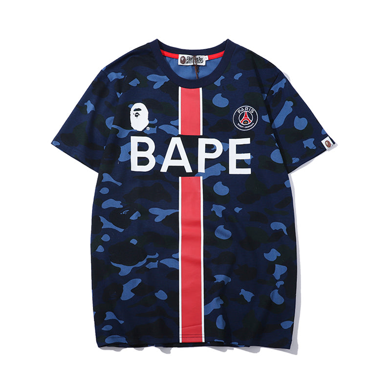 Best Replica Bape x PSG T Shirt Bape Camo Cotton Tee 1322 - Colareps