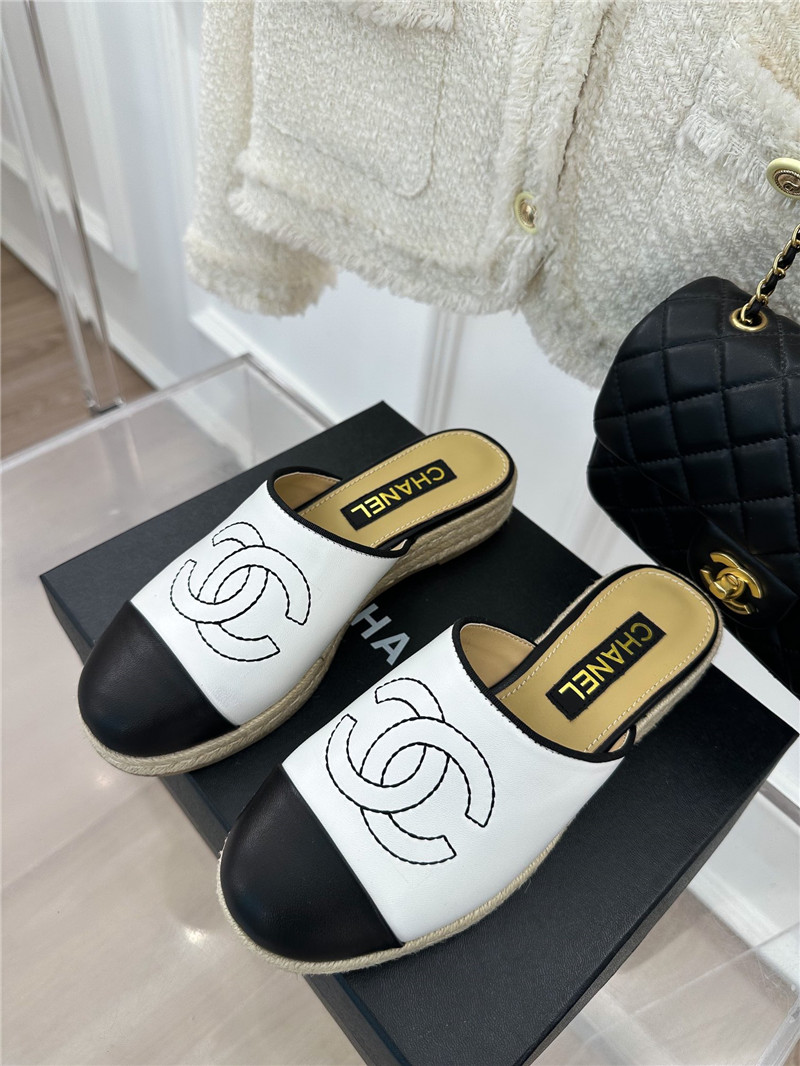 Best Replica Chanel logo platform fisherman slippers - Colareps