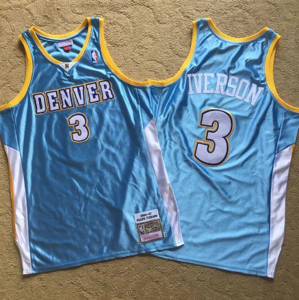 Best Replica ALLEN IVERSON DENVER NUGGETS THROWBACK JERSEY - Colareps