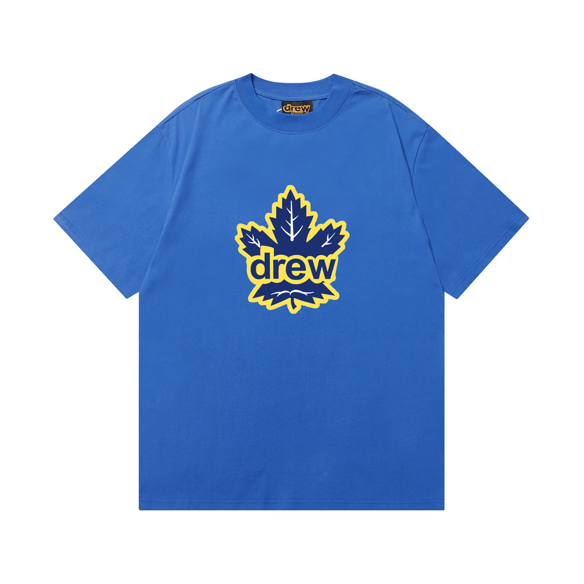 Best Replica Drew House Maple Leaf T-shirt Blue - Colareps