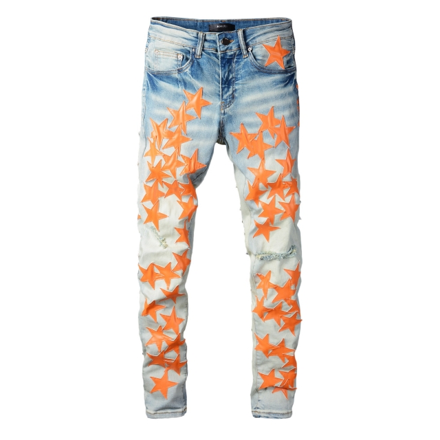 Best Replica Amiri Jeans Replica orange star - Colareps