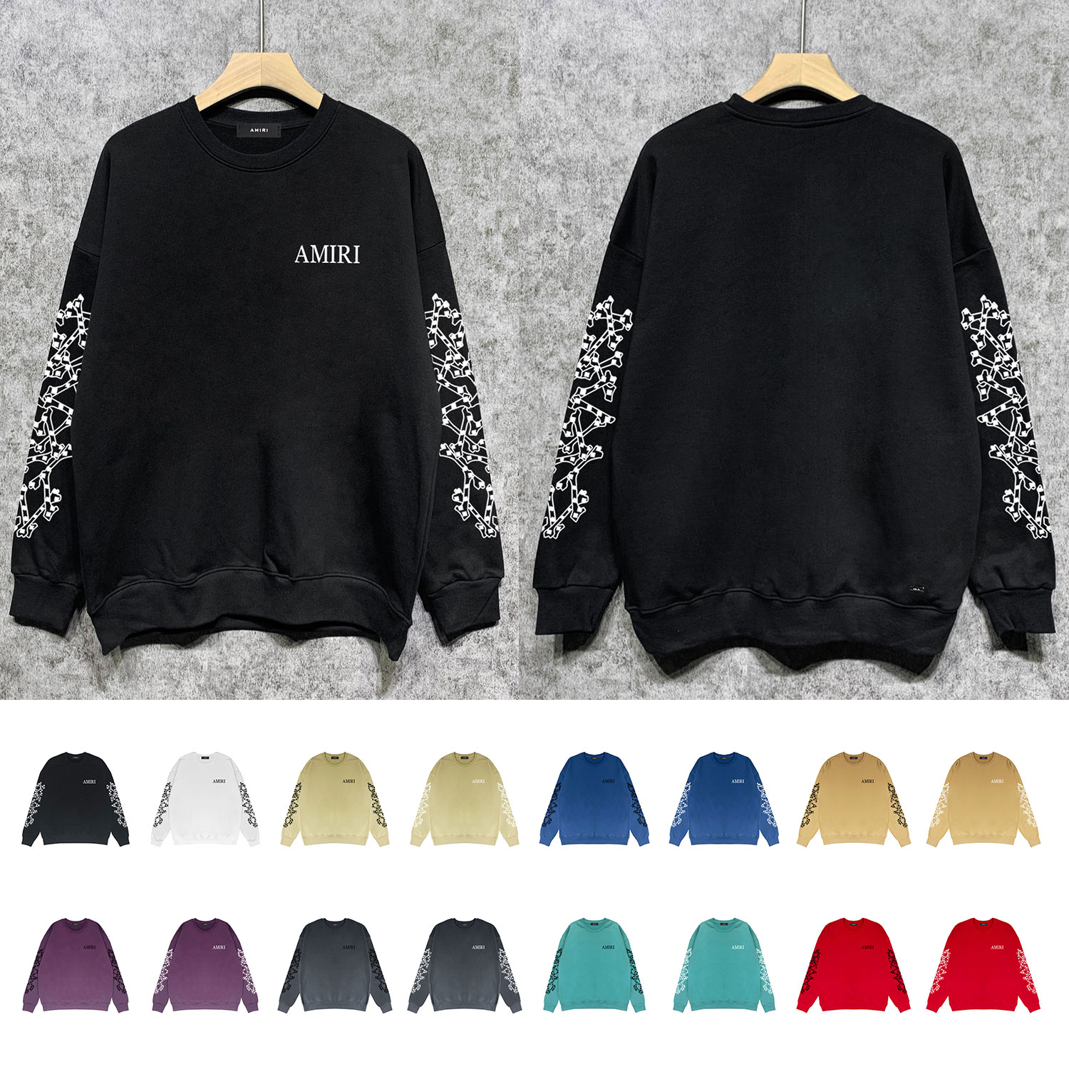 Best Replica Checkerboard bone print round neck sweater - Colareps