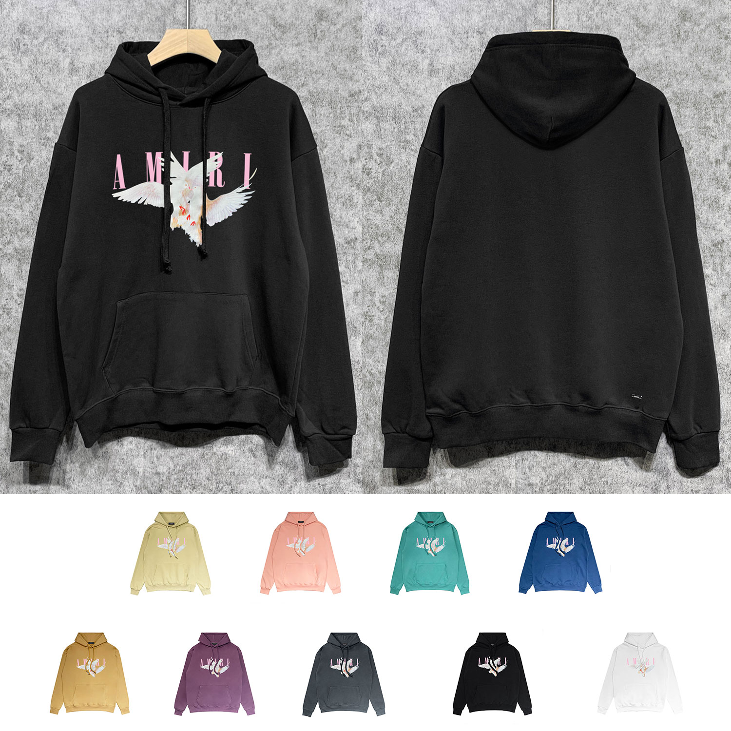 Best Replica Pink letter peace dove print hoodie 9 colors - Colareps