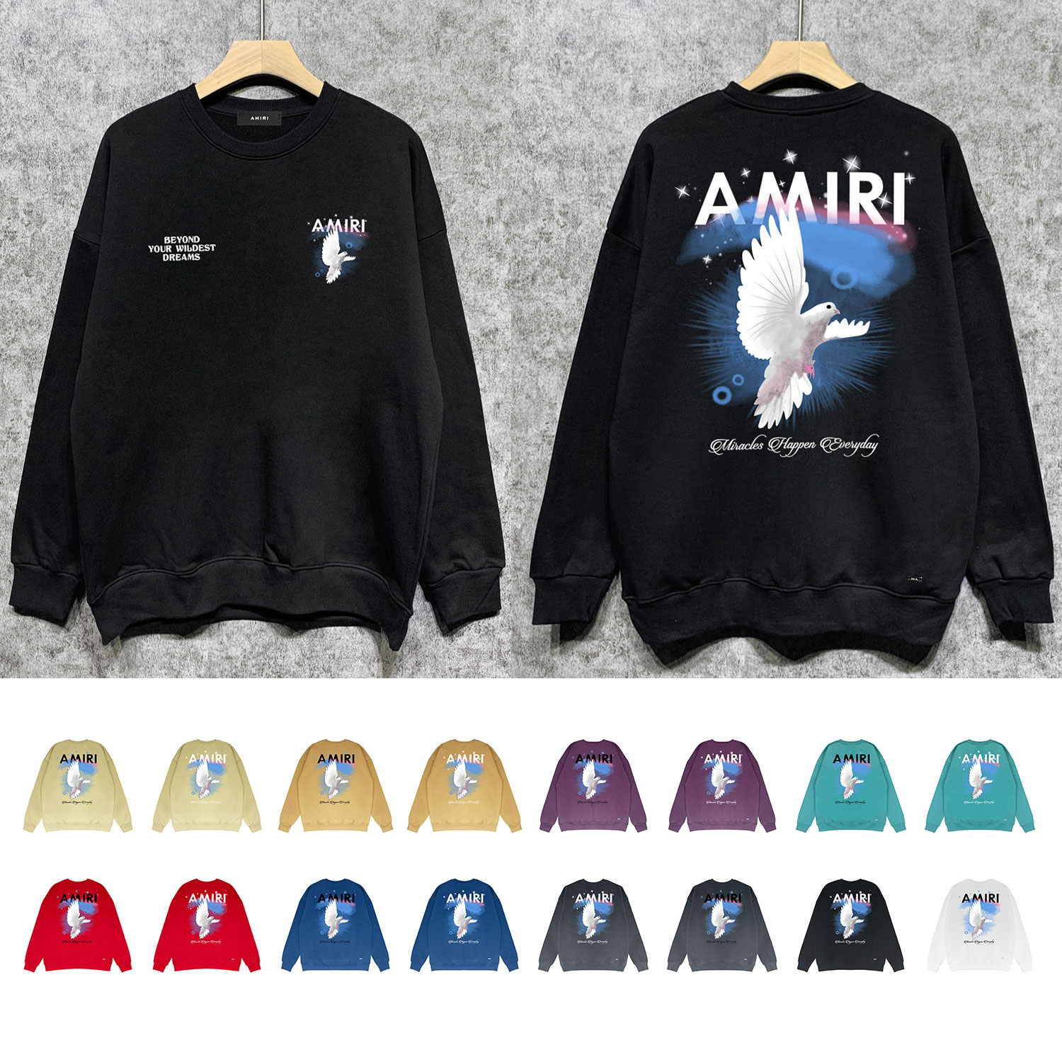 Best Replica Peace doves printed round neck sweatshirt - Colareps