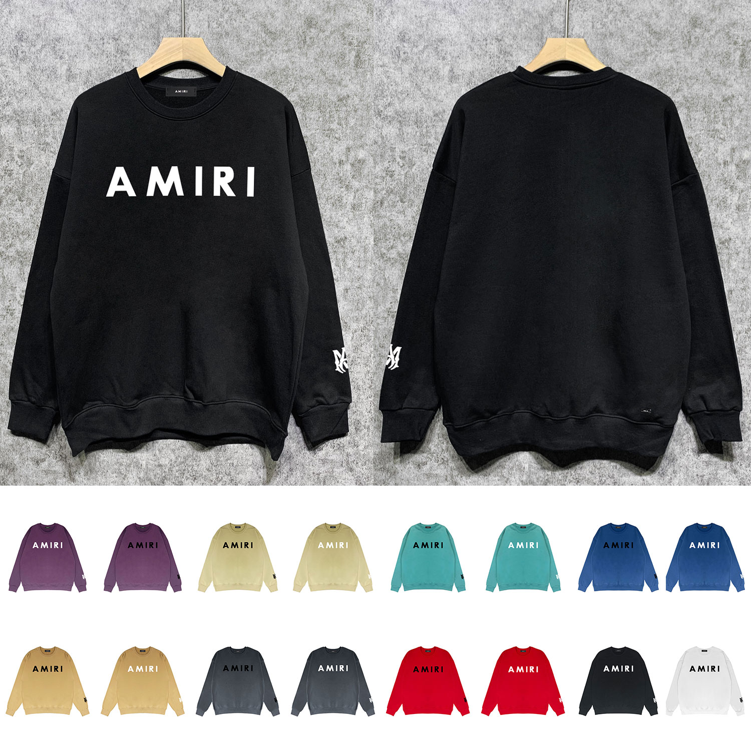 Best Replica Flat thick letters cuffs classic logo print round neck sweatshirt - Colareps