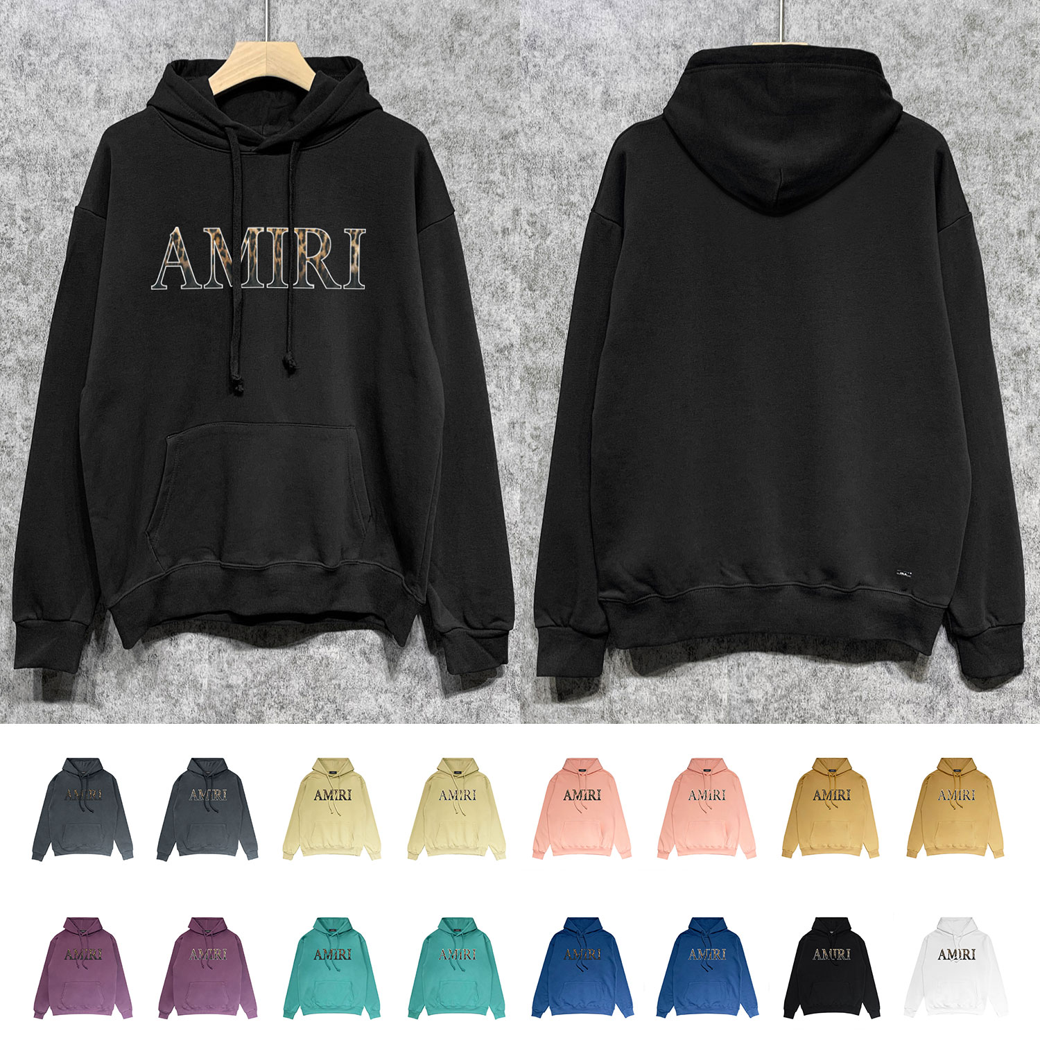 Best Replica Leopard letter print hoodie 16 colors - Colareps