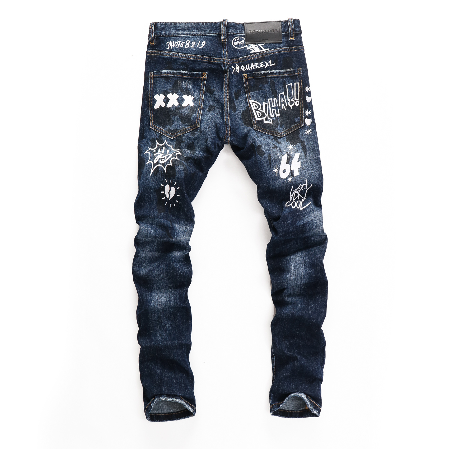 Best Replica Amiri Jeans Replica DSQ Colorful graffiti - Colareps