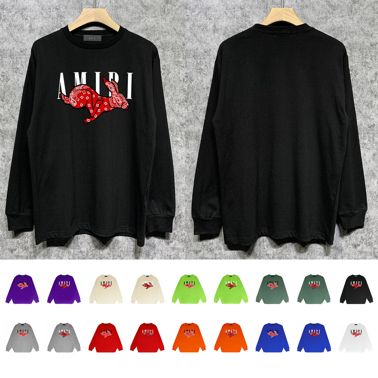 Best Replica Cashew Flower Rabbit Print Long Sleeve - Colareps