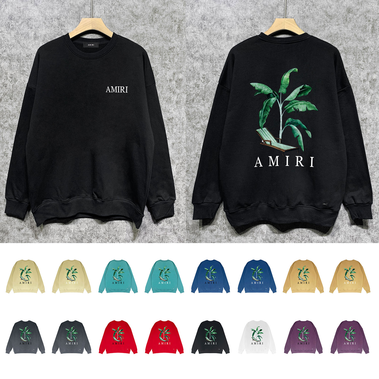 Best Replica Amiri Replica Beach chair print crewneck sweatshirt - Colareps
