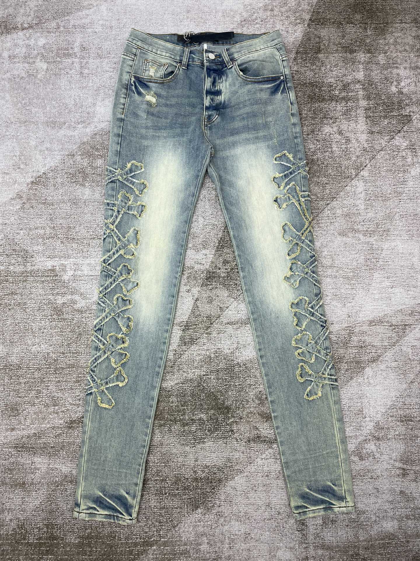 Best Replica Amiri Jeans Replica Embroidered fabric bones - Colareps