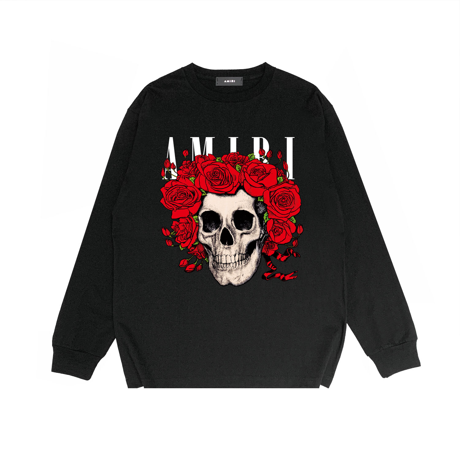 Best Replica Rose Skull Alphabet Print Long Sleeve - Colareps